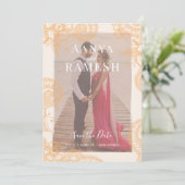 Invitation Mehndi Photo Wedding Enregistrer la date Invitatio (Debout devant)