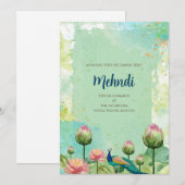 Invitation Mehndi pour mariage indien numérique (Devant / Derrière)