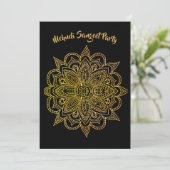 Invitation Mehndi Sangeet Black Gold Henna (Debout devant)