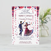 Invitation Mehndi Sangeet mariage indien aquarelle moderne (Debout devant)