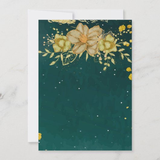 Invitation Mehndi sangeet vert danser couple de mariées indie (Dos)