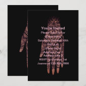 Invitation Mehndi Tattoo Art Black Design Party (Devant / Derrière)