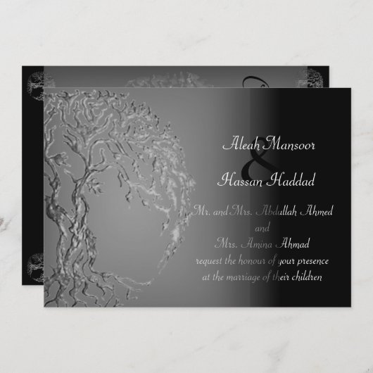 Invitation Mehndi Tree of Life (Devant / Derrière)