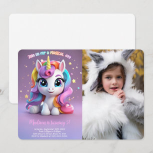 Invitation Meilleur Anniversaire Licorne Arc-en-Ciel