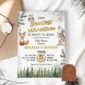 Invitation Meilleur Baby shower de co-Ed Forêt Animale Aventu