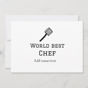 Invitation Meilleur chef du monde ajouter nom texte cuisine m