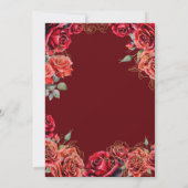 Invitation Meilleur Chic Quinceanera - Rouge Rose Or (Dos)