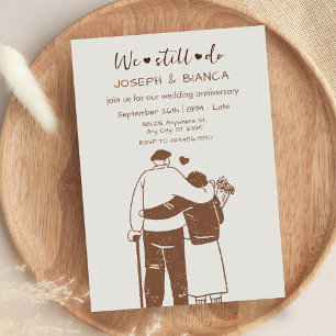 Invitation Meilleur couple plus âgé illustration mariage anni