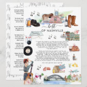 Invitation Meilleur de Nashville | Lettre de bienvenue mariag (Devant / Derrière)