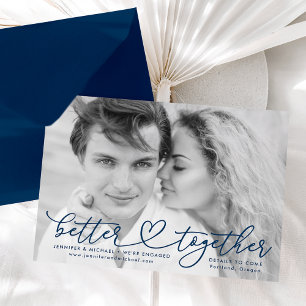 Invitation Meilleur Ensemble Fiançailles de coeur de la Marin