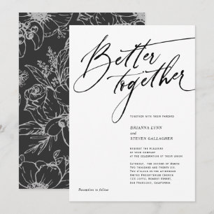 Invitation Meilleur Ensemble Moderne Calligraphie noir et bla