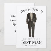 Invitation Meilleur homme temps de proposition pour convenir (Devant / Derrière)