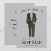 Invitation Meilleur homme temps de proposition pour convenir  (Devant / Derrière)