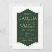 Invitation Meilleur Mariage Emerald Green Gold MONOCHROME (Devant)