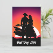 Invitation Meilleur Mariage noir pour chaque jour de Cowboy e (Debout devant)