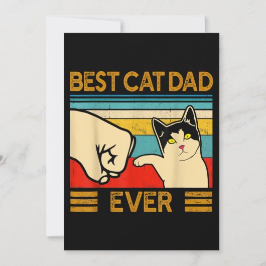Invitation Meilleur Papa Chat Drôle Papa Chat (Devant)