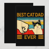 Invitation Meilleur Papa Chat Drôle Papa Chat (Devant / Derrière)