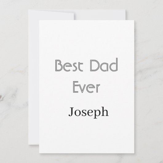 Invitation Meilleur papa de tous les temps nom simple minimal (Devant)