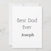 Invitation Meilleur papa de tous les temps nom simple minimal (Dos)