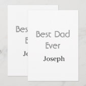 Invitation Meilleur papa de tous les temps nom simple minimal (Devant / Derrière)