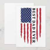 Invitation Meilleur Papa Ever Drapeau Américain (Devant / Derrière)