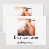 Invitation Meilleur papa jamais ajouter nom image fête des pè (Devant / Derrière)