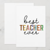 Invitation Meilleur professeur de la fête des professeurs (Devant / Derrière)