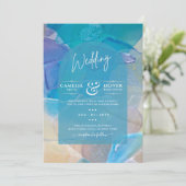 Invitation Meilleur Verre de mer Turquoise Blue Ocean Beach M (Debout devant)