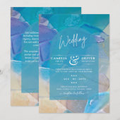Invitation Meilleur Verre de mer Turquoise Blue Ocean Beach M (Devant / Derrière)