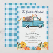 Invitation Meilleure aventure En vichy Baby shower d'automne (Devant / Derrière)