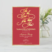 Invitation Meilleure heure de l'année Rouge Élégant N'importe (Debout devant)