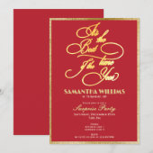 Invitation Meilleure heure de l'année Rouge Élégant N'importe (Devant / Derrière)
