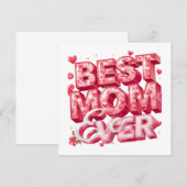 Invitation Meilleure Maman Ever Conception de Coeur 3D | Cade (Devant / Derrière)