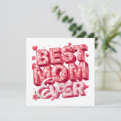 Invitation Meilleure Maman Ever Conception de Coeur 3D | Cade (Debout devant)