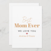 Invitation Meilleure maman jamais (Devant / Derrière)