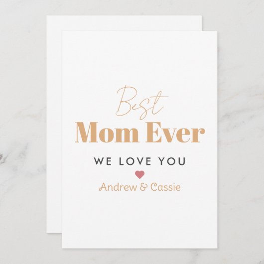 Invitation Meilleure maman jamais (Devant / Derrière)