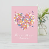 Invitation Meilleure maman jamais avec des fleurs (Debout devant)