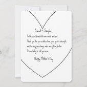 Invitation Meilleure Maman Jamais Cadre photo Floral Fête des (Dos)