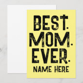 INVITATION MEILLEURE MAMAN TENDANCE JAMAIS TYPOGRAPHIE NOIRE (Devant / Derrière)