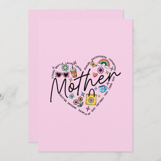 Invitation Meilleure mère jamais (Devant / Derrière)