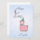 Invitation Meilleure première année heureux d'anniversaire ca (Devant / Derrière)