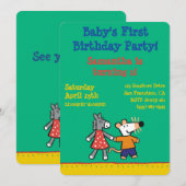 Invitation Meilleurs amis Maisy et mains pointillées de prise (Devant / Derrière)