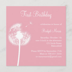 Invitation Meilleurs voeux ! Fête d'anniversaire (rose)