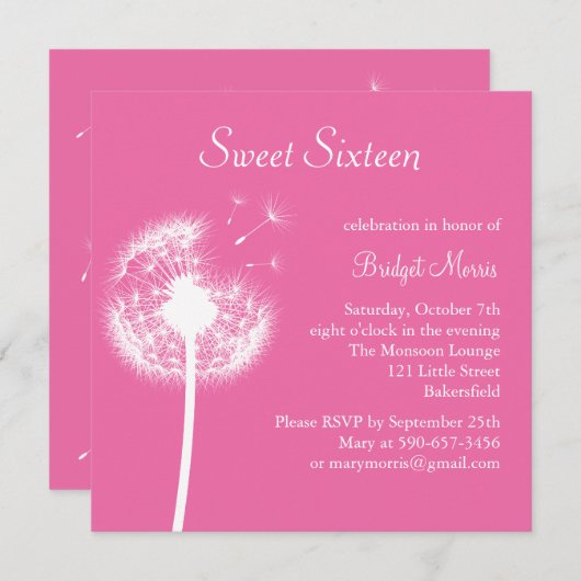 Invitation Meilleurs voeux ! (fuchsia) (Devant / Derrière)