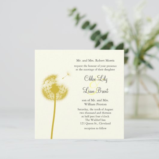 Invitation Meilleurs voeux jaunes !Faire-part de mariage (Debout devant)