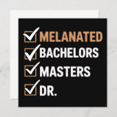 Invitation Melanated Doctorate Graduation PhD EDD Bachelor  (Devant / Derrière)