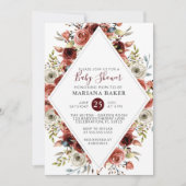 Invitation Mélange automne couleurs Baby shower floral (Devant)