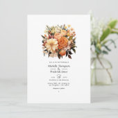 Invitation Mélange Brown Floral Mariage d'hiver (Debout devant)