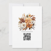 Invitation Mélange Brown Floral Mariage d'hiver (Dos)