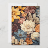 Invitation Mélange Brown Floral Mariage d'hiver (Dos)